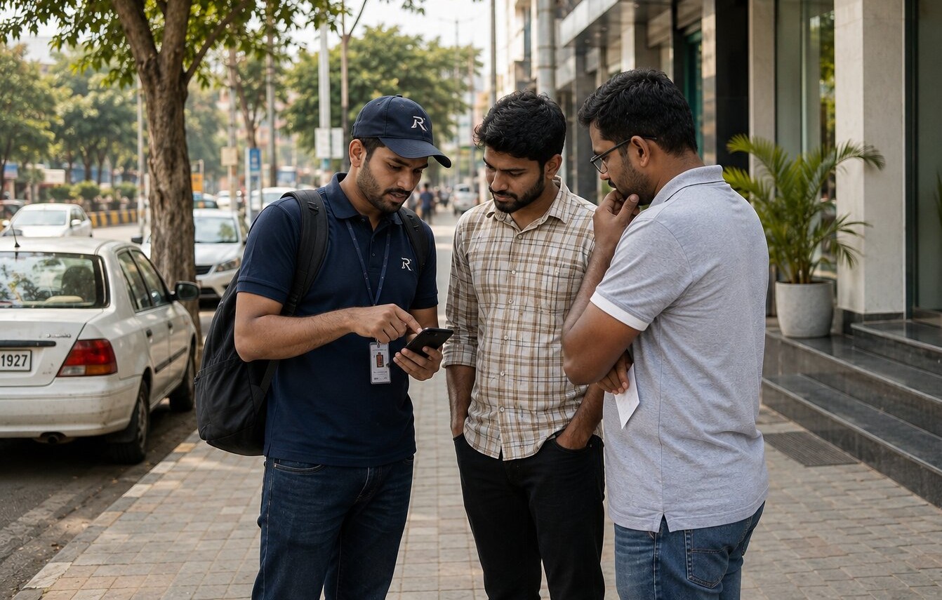Field operations team managing on-ground tasks