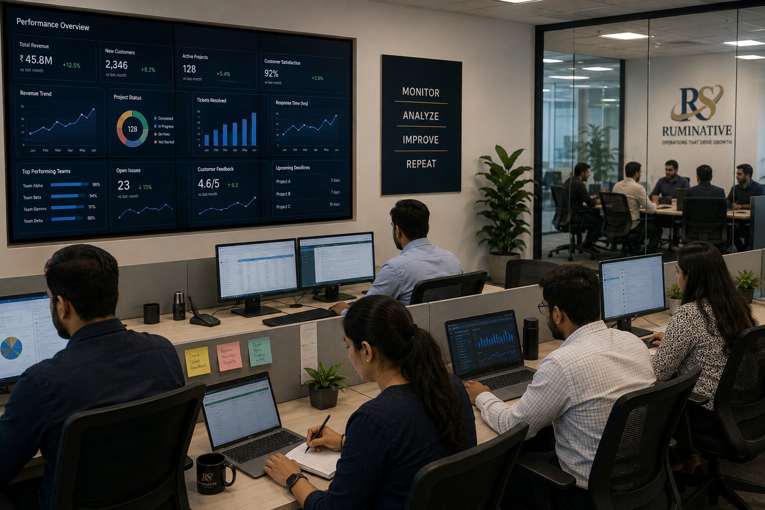 Dashboard monitoring non-voice backend operations